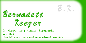 bernadett keczer business card